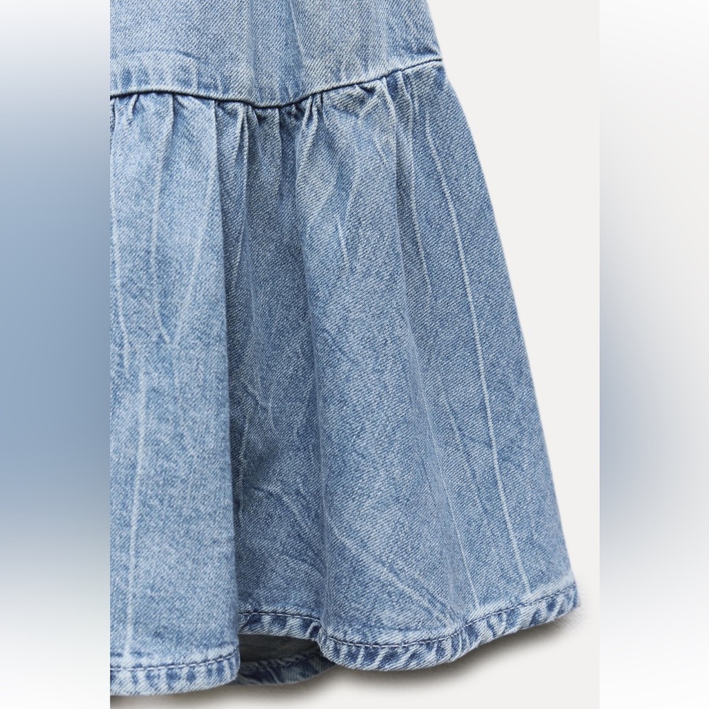 ZARA DENIM MINI DRESS - Picture 8 of 8